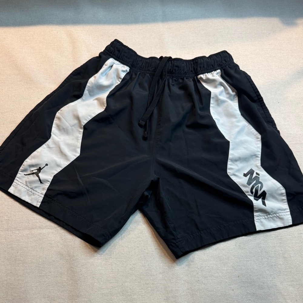 Nike Air Jordan Black and White Athletic Shorts
